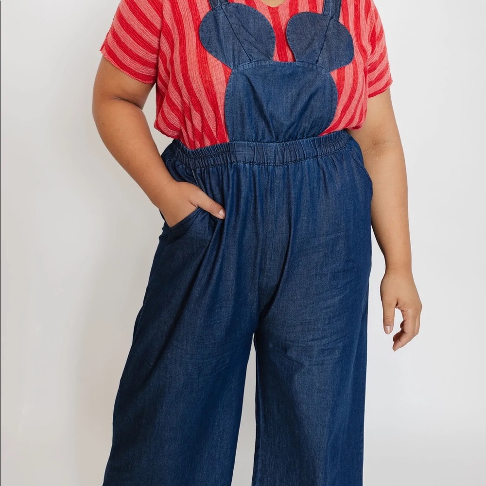 ADULT DARK DENIM MOUSE OVERALLS BNWT